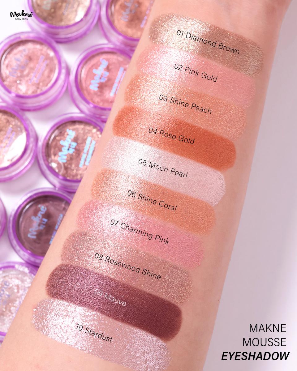 Makne Mousse Eyeshadow Shades Lineup
