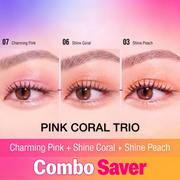 Pink Coral Trio — Charming Pink + Shine Coral + Shine Peach