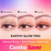 Earthy Glow Trio — Diamond Brown + Shine Peach + Rose Gold